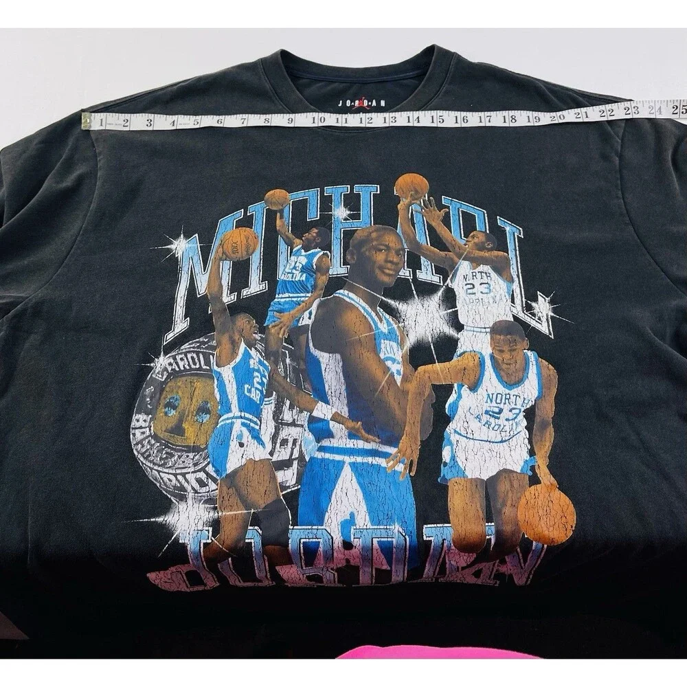Jordan Michael Jordan Graphic Print Cotton Black Men's T-Shirt Size L